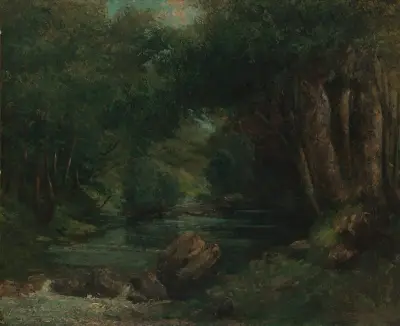 A Brook in the Forest av Gustave Courbet