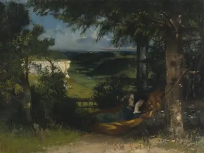 Femme dans un hamac av Gustave Courbet