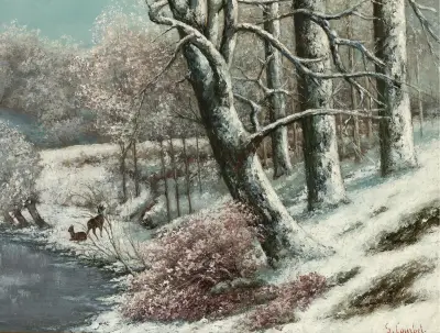 La Forêt En Hiver av Gustave Courbet