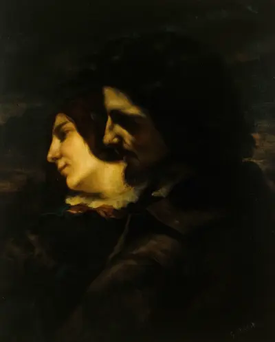 Les amants dans la campagne av Gustave Courbet