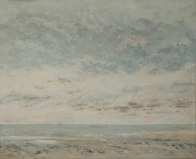 Low Tide at Trouville av Gustave Courbet