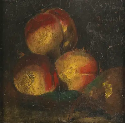Nature Morte Aux Trois Peches Et A La Poire av Gustave Courbet