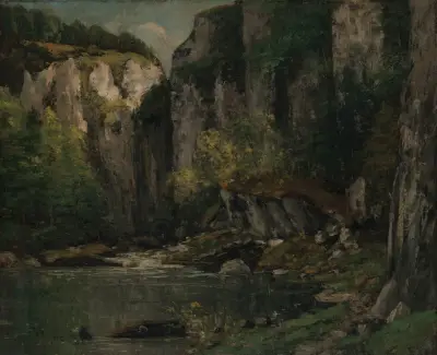 River and Rocks av Gustave Courbet