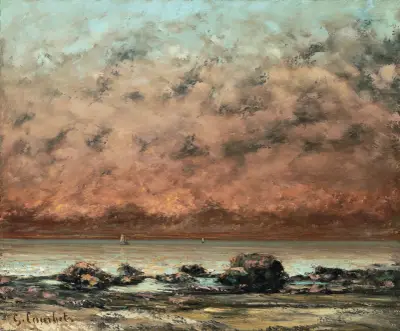 The Black Rocks at Trouville av Gustave Courbet
