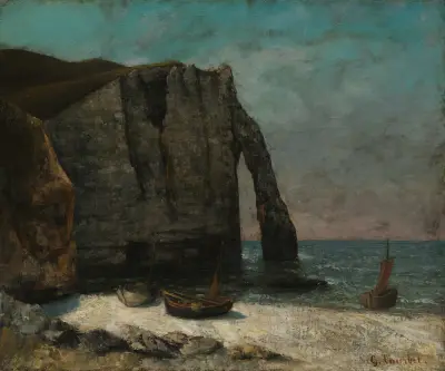 The Cliff at Étretat av Gustave Courbet