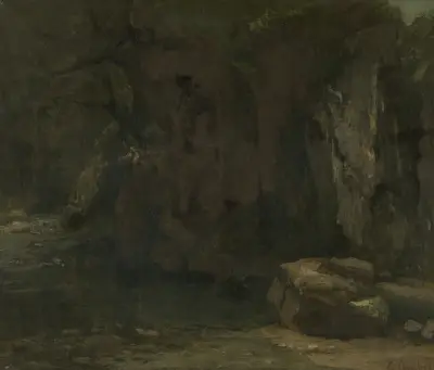 The Cliffs of the Loue av Gustave Courbet