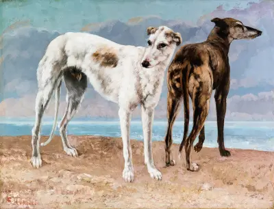 The Greyhounds of the Comte de Choiseul av Gustave Courbet