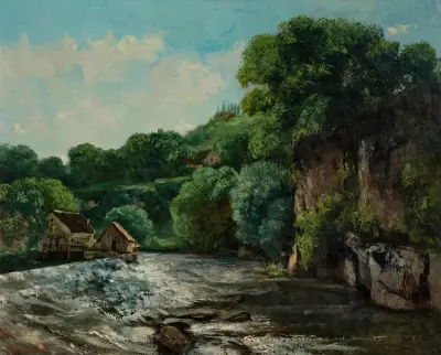 Un barrage près d’Ornans, or L’Écluse de la Loue av Gustave Courbet