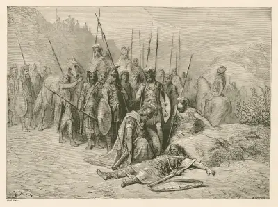 Alexander upptäcker Dareios kropp av Gustave Doré
