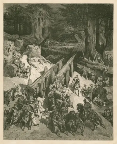Cedrar från Libanon avsedda för templets byggande av Gustave Doré