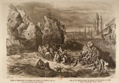 Översvämningsscen i närheten av Part-Dieu-kasernen i Lyon av Gustave Doré
