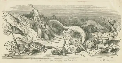 Råttornas och vesslornas strid av Gustave Doré