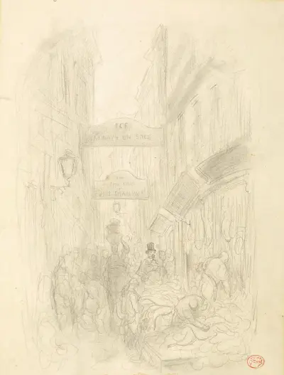 Gatuscen i London av Gustave Doré