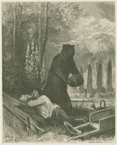 Björnen och trädgårdsälskaren av Gustave Doré
