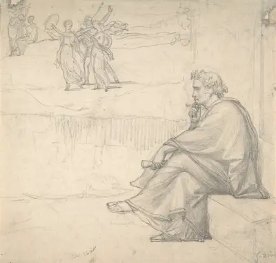 Manlig figur i klassisk dräkt av Gustave Doré