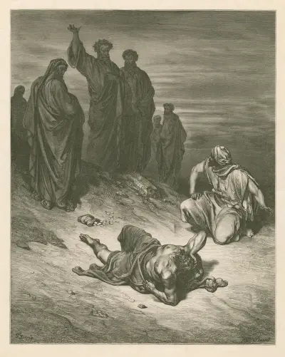 Ananias död av Gustave Doré