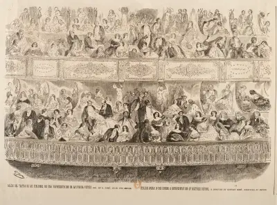Loger på Italienska teatern under en föreställning med Signora Ristori av Gustave Doré