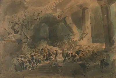 Simson i Dagons tempel av Gustave Doré