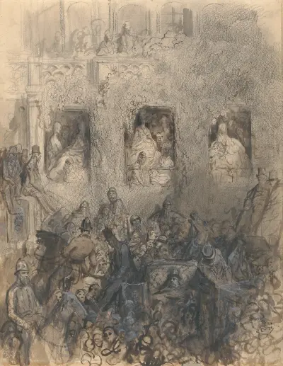 Studie till ett hinder på vägen av Gustave Doré