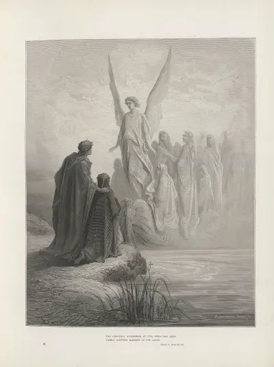 Synen av skärselden och paradiset enligt Dante Alighieri, pl. 5 av Gustave Doré