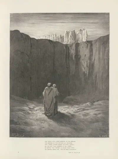 Skärselden och paradiset enligt Dante Alighieri, pl. 06 av Gustave Doré