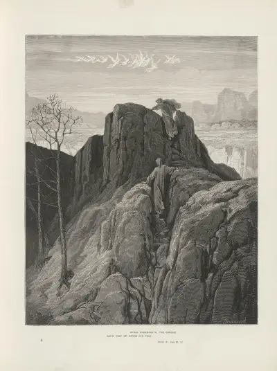 Skärselden och Paradiset enligt Dante Alighieri, pl. 7 av Gustave Doré