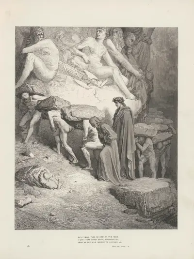The vision of Purgatory and Paradise by Dante Alighieri Pl.18 av Gustave Doré