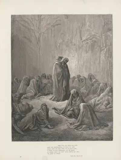 The vision of Purgatory and Paradise by Dante Alighieri Pl.20 av Gustave Doré