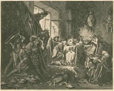 Tills han nådde den praktfullaste salen av alla, bankettsalen av Gustave Doré