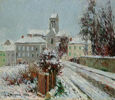 Snö i Auvers-sur-Oise av Gustave Loiseau