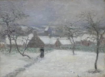 Snö vid Mortain (Manche) av Gustave Loiseau