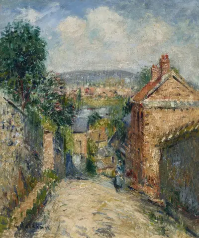 La rue Thuringe, Bonsecours, Rouen av Gustave Loiseau