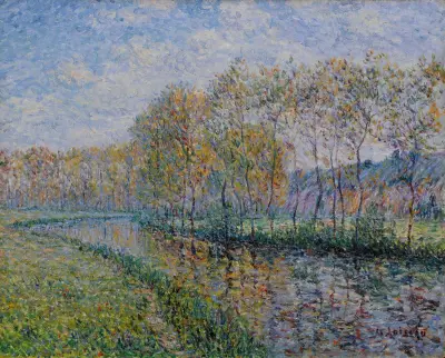Stränderna vid Eure på morgonen, Saint-Cyr-du-Vaudreuil av Gustave Loiseau
