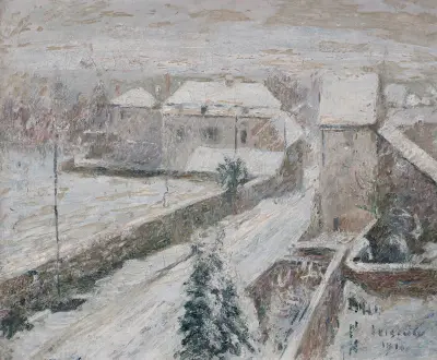 Vy av Triel i snö av Gustave Loiseau