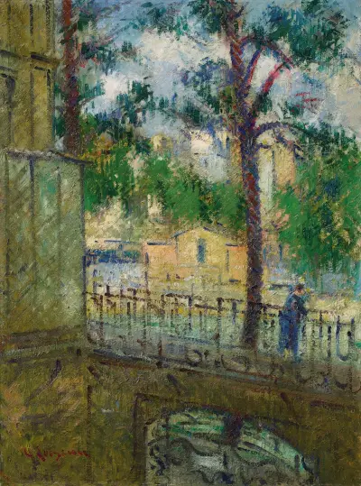 Utsikt från mitt fönster, Quai d'Anjou av Gustave Loiseau