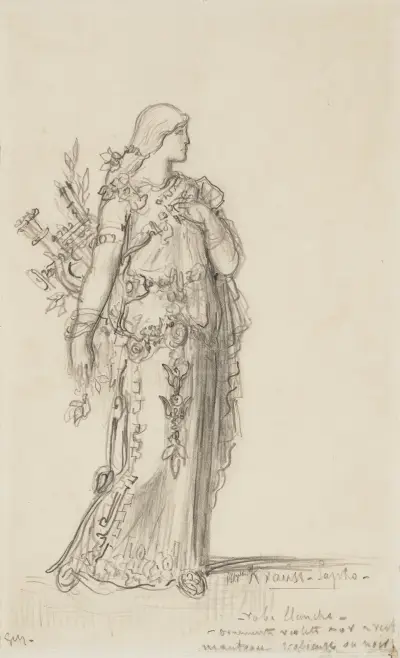 Kostymdesign för Sapho av Gustave Moreau
