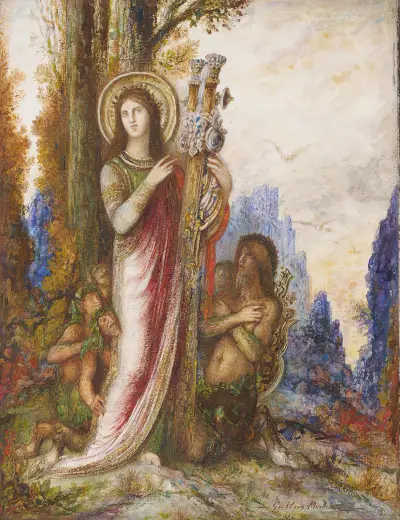Poet och satyrer av Gustave Moreau
