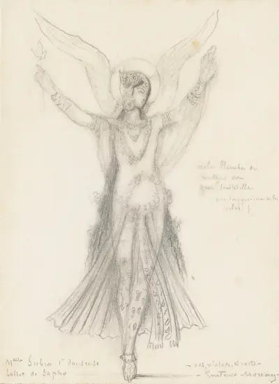 Première Danseuse. Mademoiselle Subra. Ballet De Sapho av Gustave Moreau