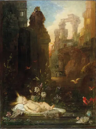 The Infant Moses av Gustave Moreau