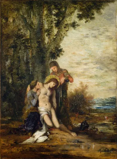 The Martyred Saint Sebastian av Gustave Moreau