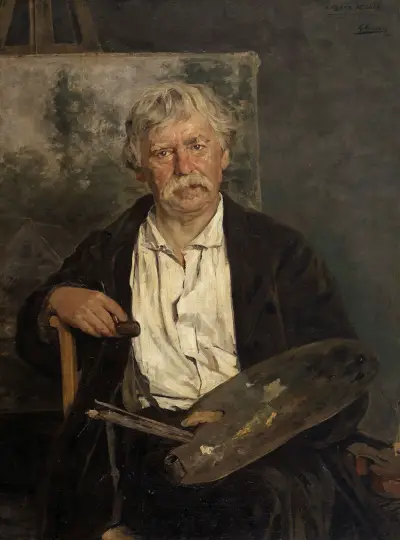 Portrait of the Artist César De Cock av Gustave Vanaise