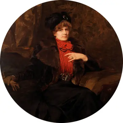 Portrait of the Artist Ketty Gilsoul-Hoppe av Gustave Vanaise