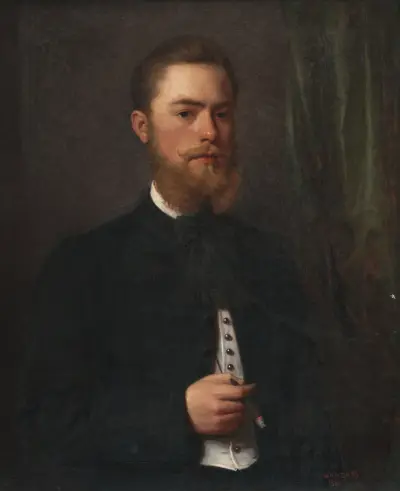 Portrait of a young man. Law student Gejza Bencúr av Gyula Benczúr