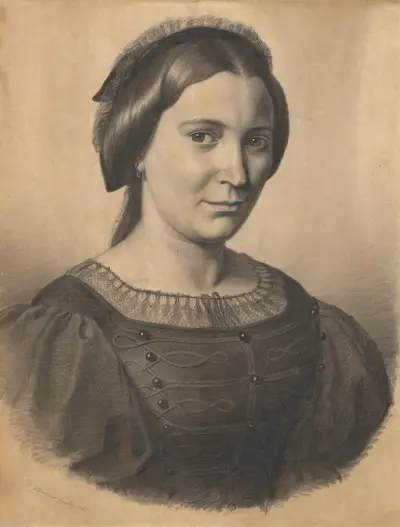 Portrait of the artist’s mother (Gizela Lanszgallnerová) av Gyula Benczúr