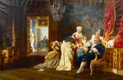 The capture of Louis XVI and his family av Gyula Benczúr