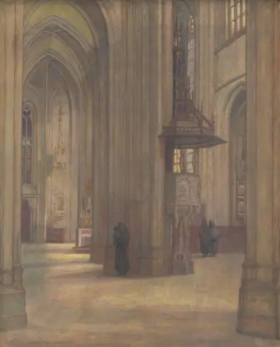 Interior of St. Elisabeth Cathedral av Elemír Halász-Hradil