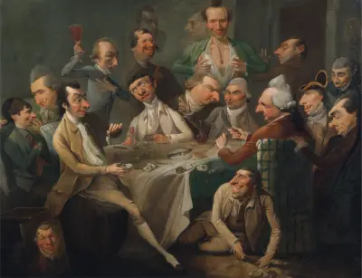 A Caricature Group av John Hamilton Mortimer