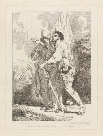Banditti…Representing Banditti Variously Employed; Giving Orders in Battle av John Hamilton Mortimer