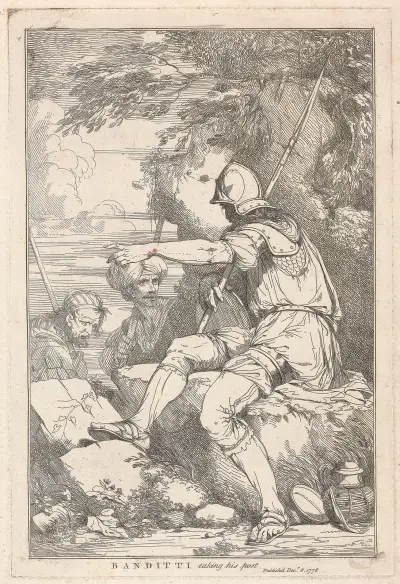 Bandit som intar sin position av John Hamilton Mortimer