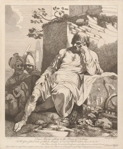 Caius Marius på Karthagos ruiner av John Hamilton Mortimer